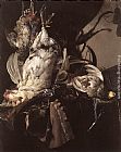 Hunting Canvas Paintings - Still-Life of Dead Birds and Hunting Weapons
